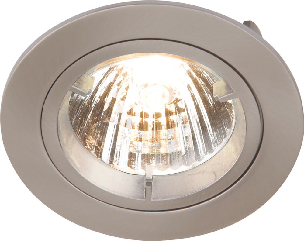 Knightsbridge Fixed Recessed Downlight Brushed Chrome Screwfix