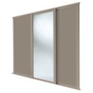 Spacepro Shaker 3-Door Sliding Wardrobe Door Kit Stone Grey Frame Stone Grey / Mirror Panel 1680mm x 2260mm