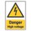 Essentials "Danger High Voltage" Sign 210mm x 148mm