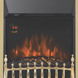 Focal Point Blenheim Brass Remote Control Freestanding, Semi-Recessed or Fully Inset Electric Fire 480mm x 114mm x 595mm