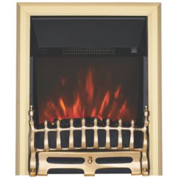 Focal Point Blenheim Brass Remote Control Freestanding, Semi-Recessed or Fully Inset Electric Fire 480mm x 114mm x 595mm