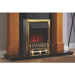Focal Point Blenheim Brass Remote Control Freestanding, Semi-Recessed or Fully Inset Electric Fire 480mm x 114mm x 595mm