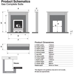 Focal Point Blenheim Brass Remote Control Freestanding, Semi-Recessed or Fully Inset Electric Fire 480mm x 114mm x 595mm