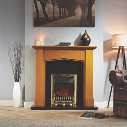 Focal Point Blenheim Brass Remote Control Freestanding, Semi-Recessed or Fully Inset Electric Fire 480mm x 114mm x 595mm
