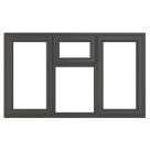 Crystal  Top, Left & Right-Hand Opening Clear Triple-Glazed Casement Anthracite on White uPVC Window 1770mm x 1115mm