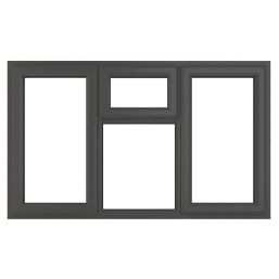 Crystal  Top, Left & Right-Hand Opening Clear Triple-Glazed Casement Anthracite on White uPVC Window 1770mm x 1115mm