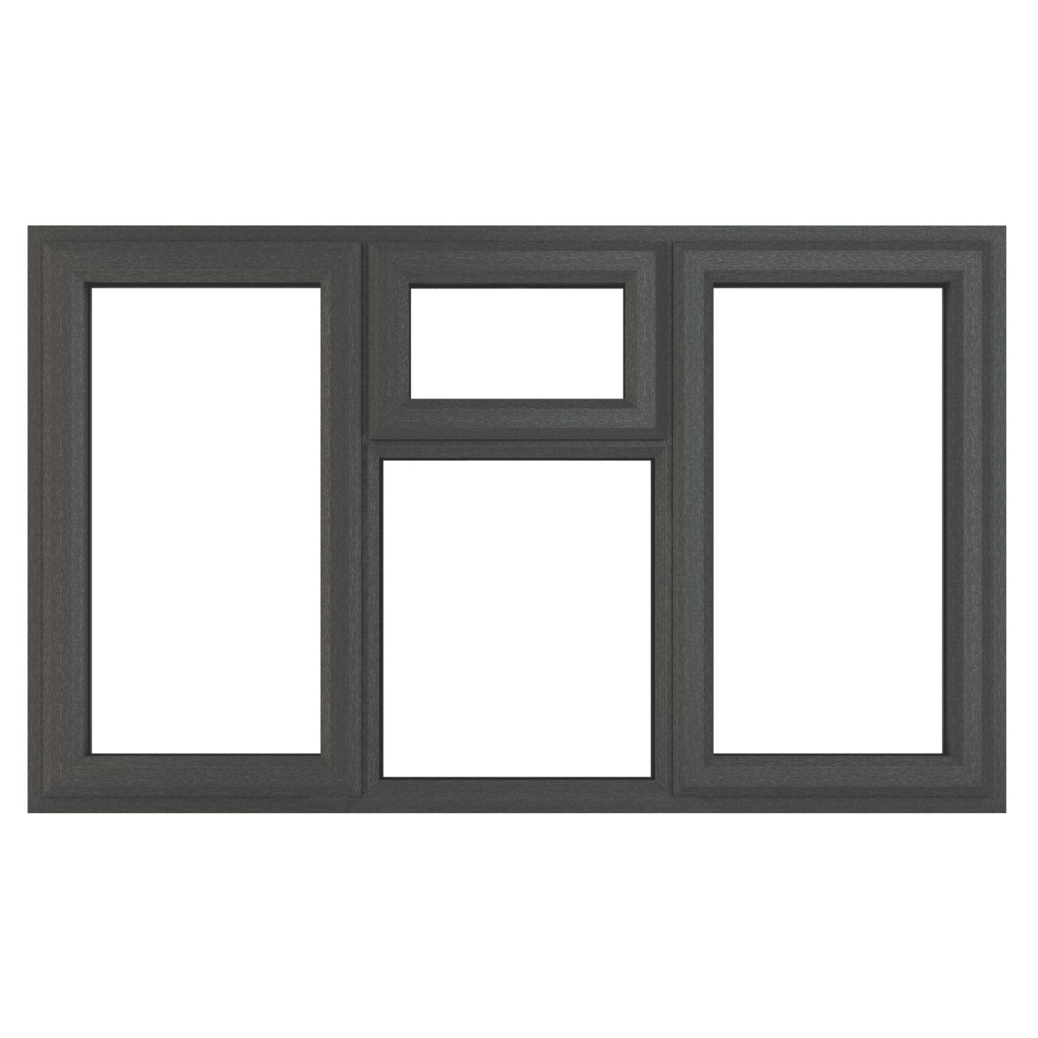Crystal Top, Left & Right-Hand Opening Clear Triple-Glazed Casement Anthracite on White uPVC Window 1770mm x 1115mm (258JN)
