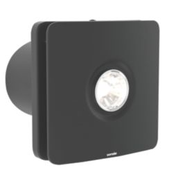 Sensio  100mm Axial Bathroom Shower Extractor Fan Kit With LED Light  Black 240V