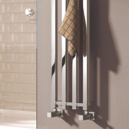Reina 1200mm x 260mm 879BTU Chrome Flat Designer Towel Radiator