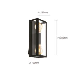 Eglo Alamonte 1 Outdoor 60W Twin Wall Light Black