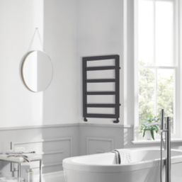 Towelrads 900mm x 530mm 1144BTU Black Flat Designer Towel Radiator