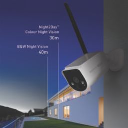 Swann SWNVW-MR4KCAM Solar-Powered White Wireless 4K Indoor & Outdoor Bullet Add-On Long Range CCTV Camera