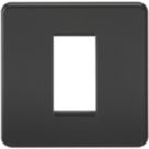 Knightsbridge Screwless 1-Module Modular Faceplate Matt Black