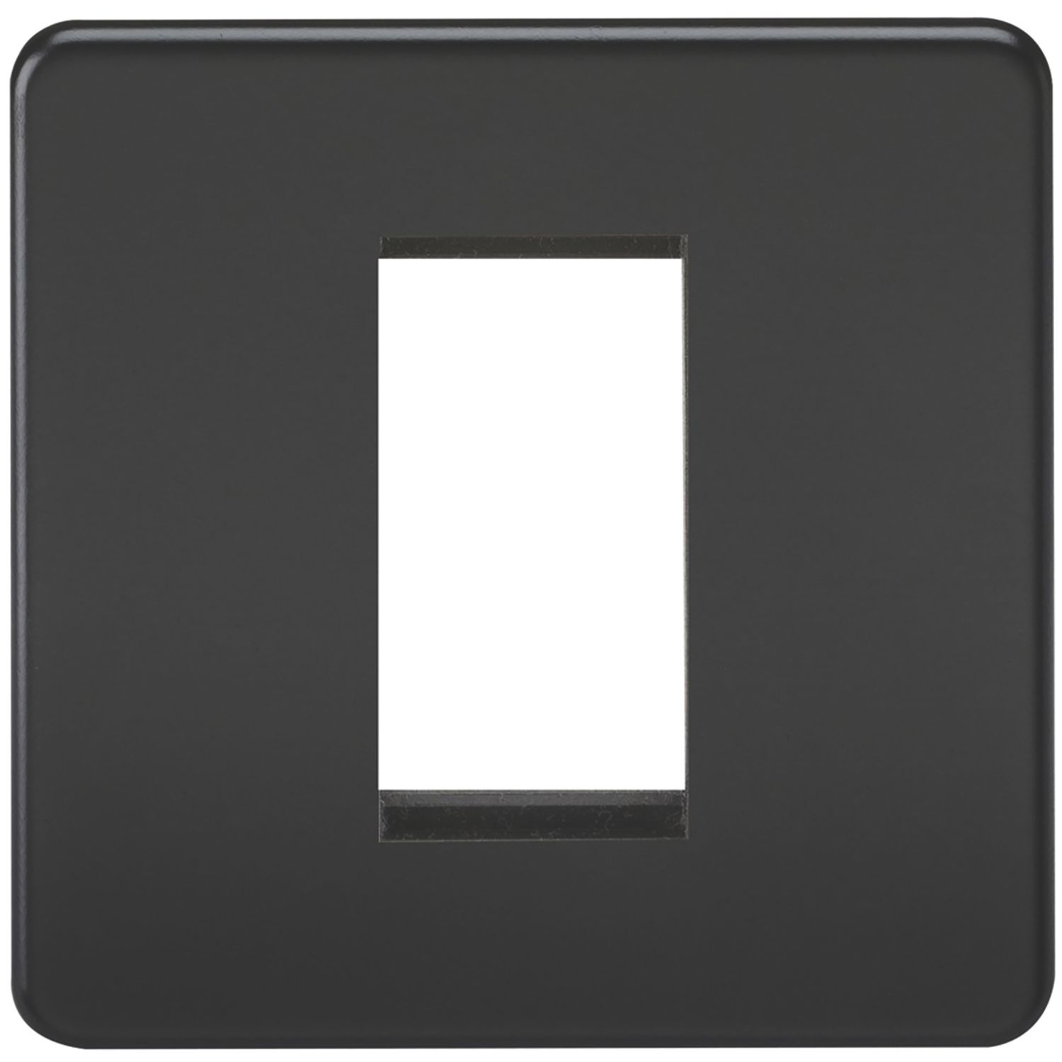 Knightsbridge Screwless 1-Module Modular Faceplate Matt Black (258YA)