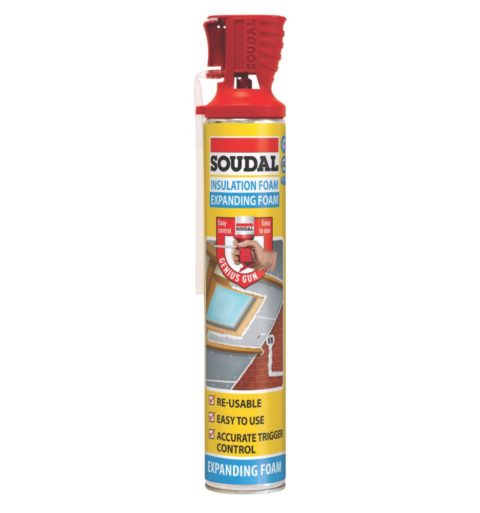 Soudal Genius Insulation Foam Hand Held 750ml Screwfix