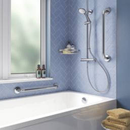 Croydex  Straight Doc M Grab Bar Chrome 600mm