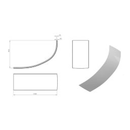Utah Curved Front Panel for Corner Bath 1500mm White Gloss