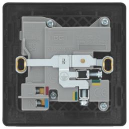 British General Evolve 13A 1-Gang SP Switched Socket + 3A 18W 2-Outlet Type A & C USB Charger Satin Brass with Black Inserts