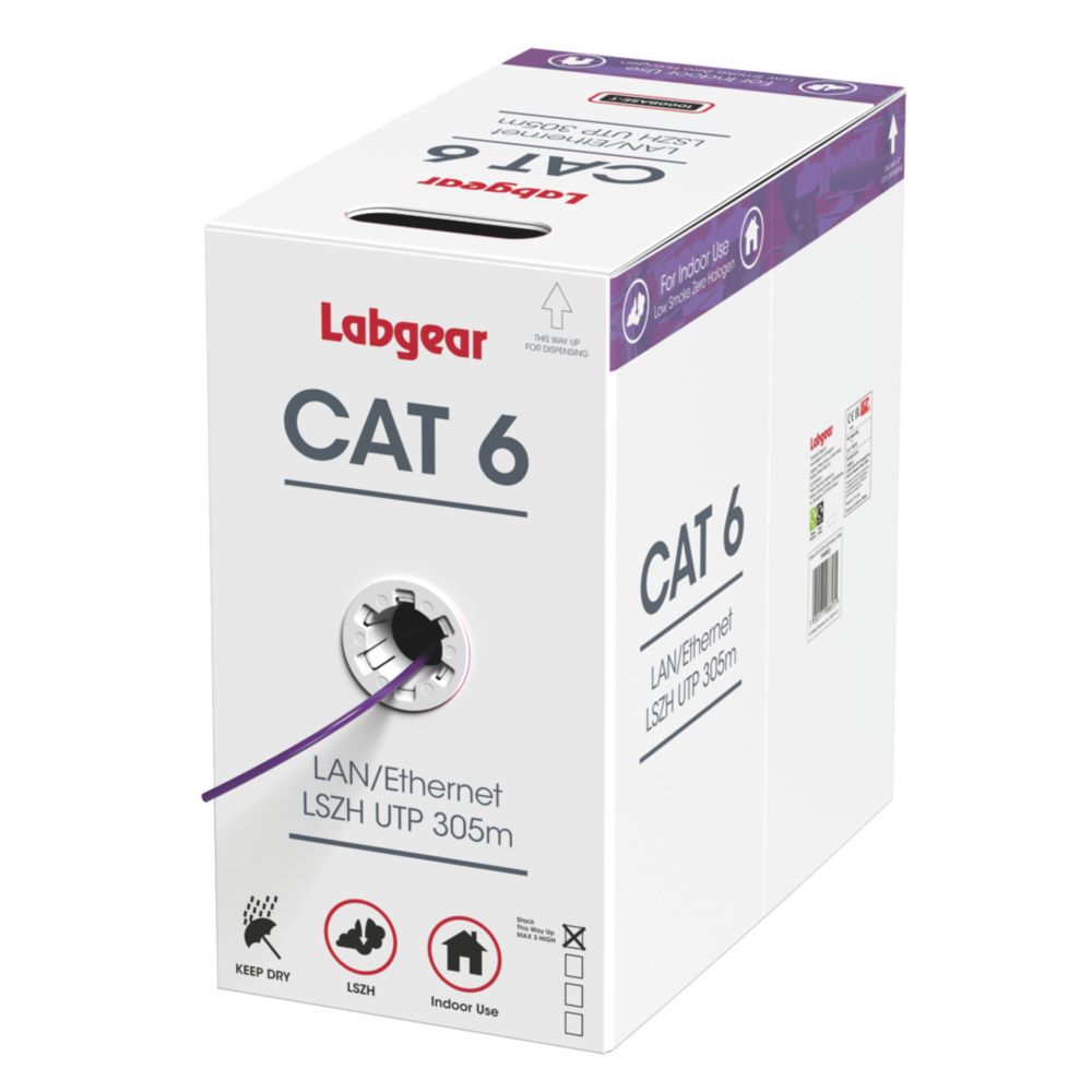Labgear Cat 6 Purple LSZH 4-Pair 8-Core Unshielded Ethernet Cable