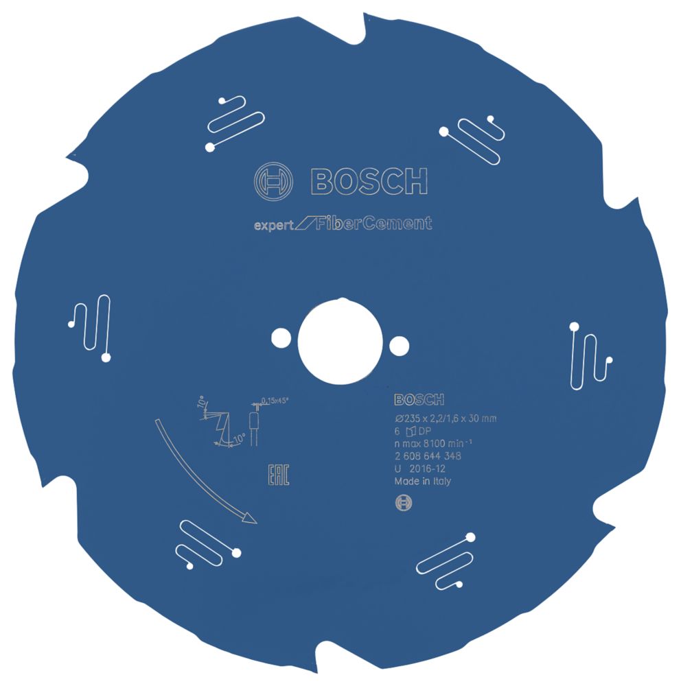 Bosch Expert Fibre Cement Circular Saw Blade 235mm x 30mm 6T Screwfix