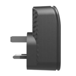 Masterplug 2-Outlet Type C Plug-Through Surge Adaptor Black 3A