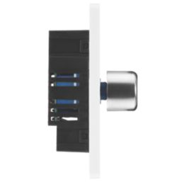 British General Evolve 1-Gang 2-Way LED Dimmer Switch  Brushed Steel with White Inserts