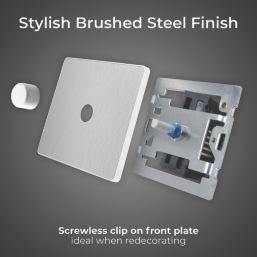 British General Evolve 1-Gang 2-Way LED Dimmer Switch  Brushed Steel with White Inserts