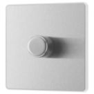 British General Evolve 1-Gang 2-Way LED Dimmer Switch  Brushed Steel with White Inserts