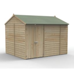 Forest Beckwood 9' 6" x 8' (Nominal) Reverse Apex Shiplap Timber Shed with Base
