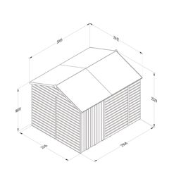 Forest Beckwood 9' 6" x 8' (Nominal) Reverse Apex Shiplap Timber Shed with Base