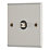 Contactum iConic 1-Gang F-Type Satellite Socket Brushed Steel with Black Inserts