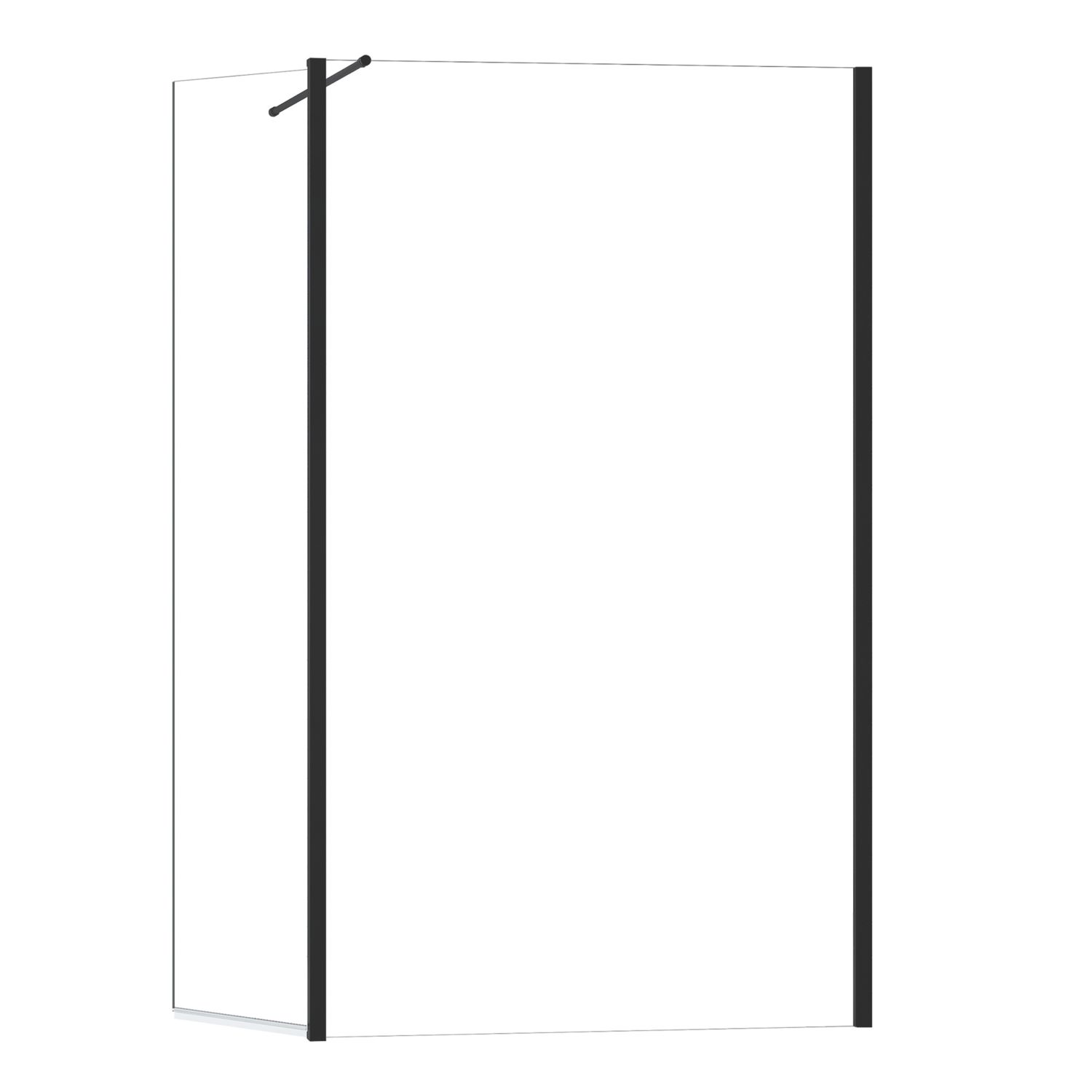 Triton Neo Frameless Showerwall & Swivel Panel Black 1000mm x 2000mm (259TK)