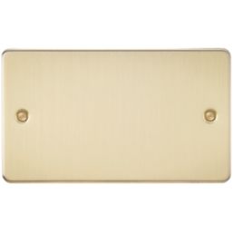 Knightsbridge  2-Gang Blanking Plate Brushed Brass