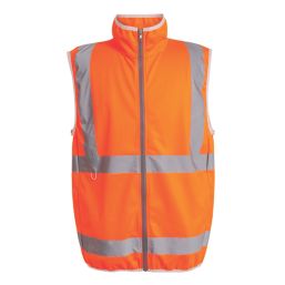 Regatta Pro Zip Collar Vest Hi-Vis Vest Orange 2X Large 47" Chest