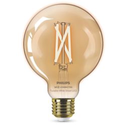 Philips Filament Globe Amber E27 E27 G95 LED Smart Light Bulb 7W 640lm