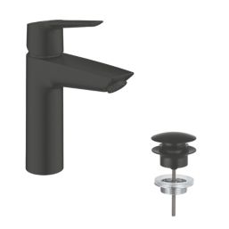 Grohe Start Matt Black 192mm Standard Lever Mono Basin Mixer Tap  With Clicker Waste