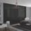 Spacepro Classic 4-Door Framed Glass Sliding Wardrobe Doors Black Frame Black Panel 2978mm x 2260mm