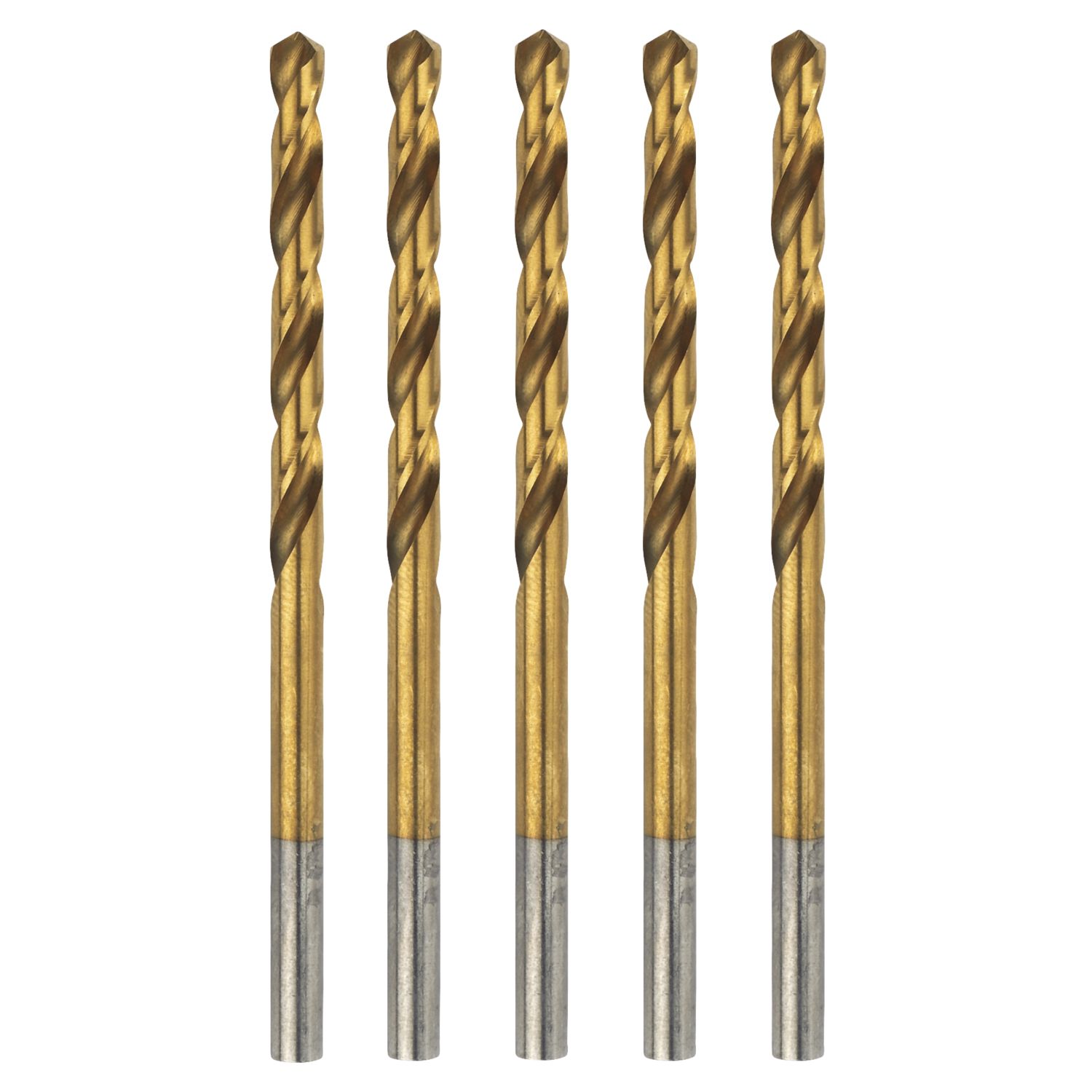 Erbauer Straight Shank Metal Drill Bits 4mm x 75mm 5 Pack (26091)