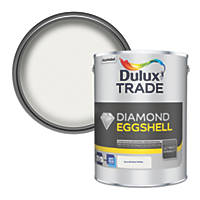Dulux Trade Diamond Quick-Drying Eggshell Paint Pure Brilliant White 5Ltr