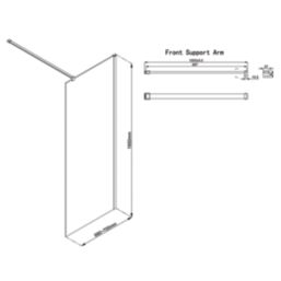 Palermo  Semi-Framed Showerwall Glass Chrome 700mm x 1950mm