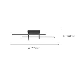 Eglo Trepiliano LED Ceiling Light Black 20W 2500lm