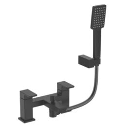 Bristan Cobalt Black 123mm Deck Mounted Dual Control Manual Shower Mixer Tap