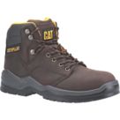 CAT Striver Size 5  Brown Water-Resistant Steel Toe Cap Safety Boots