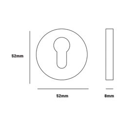 Eclipse  Fire Rated Euro Escutcheon (Pair) Satin Stainless Steel 52mm