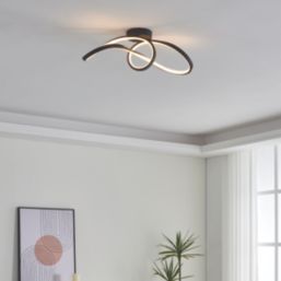 Eglo Calarossa-Z RGBW LED Smart Ceiling Light Black 22W 2500lm