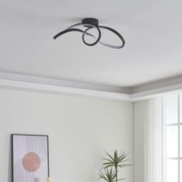 Eglo Calarossa-Z RGBW LED Smart Ceiling Light Black 22W 2500lm