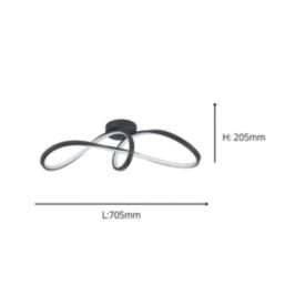Eglo Calarossa-Z RGBW LED Smart Ceiling Light Black 22W 2500lm