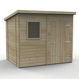 Forest Timberdale 8' x 6' 6" (Nominal) Pent Tongue & Groove Timber Shed with Base & Assembly