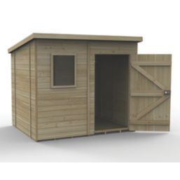 Forest Timberdale 8' x 6' 6" (Nominal) Pent Tongue & Groove Timber Shed with Base & Assembly