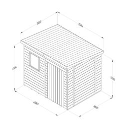 Forest Timberdale 8' x 6' 6" (Nominal) Pent Tongue & Groove Timber Shed with Base & Assembly